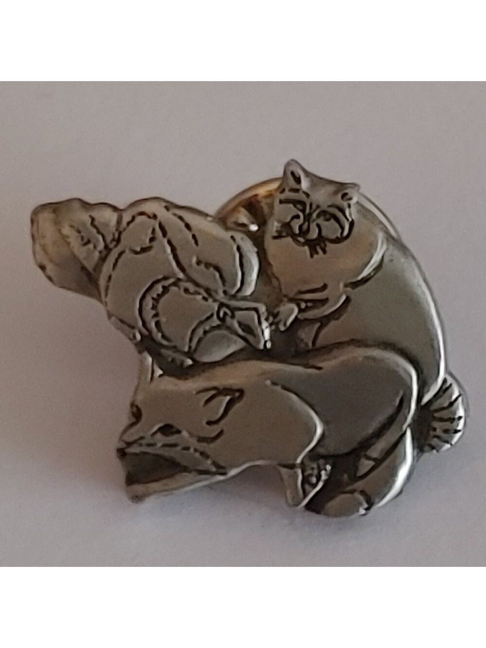 Pewter RABIES RESEARCH Pin Fox Skunk Raccoon Trash Panda
